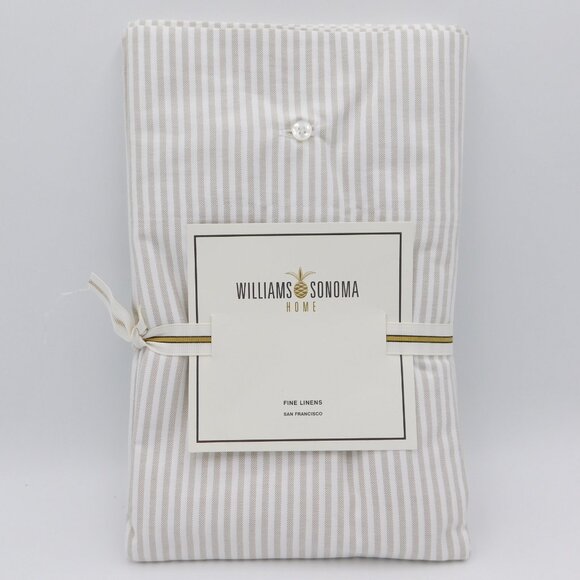 Williams Sonoma Standard Size Wheaton Stripe Organic Pillowcases | 2 Set | NIB - Picture 1 of 9